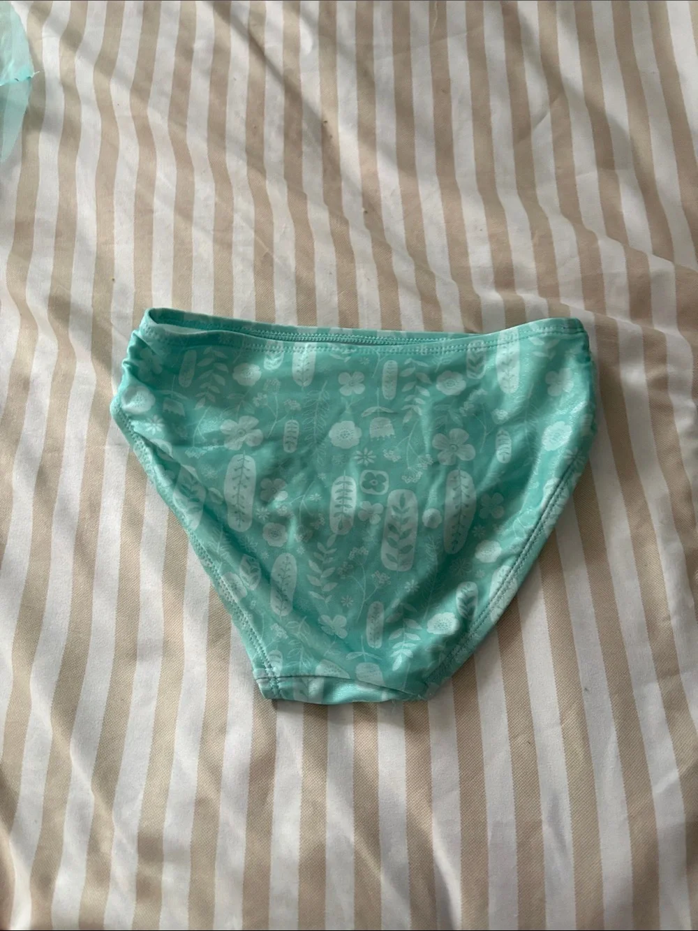 Disney Mint Green Girls Two-Piece Swim Set with Flower Accent